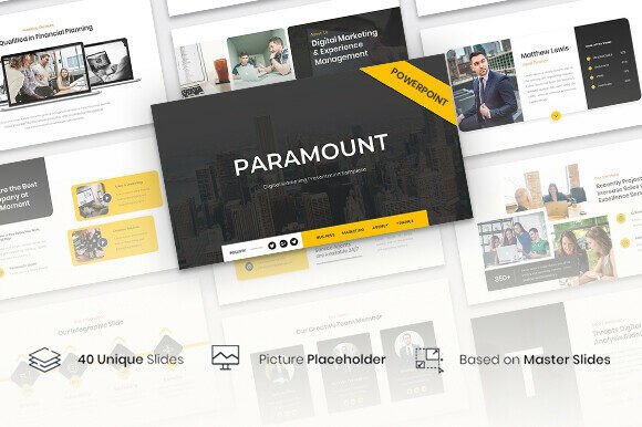 Preview of Paramount - Digital Marketing PowerPoint marketing presentation template