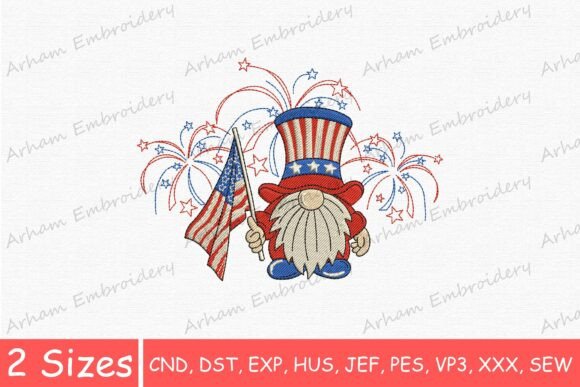 Patriotic American Flag Gnome