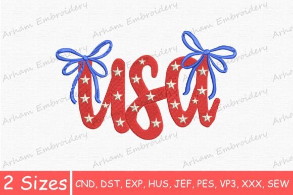 Patriotic USA Letter with Red Bow