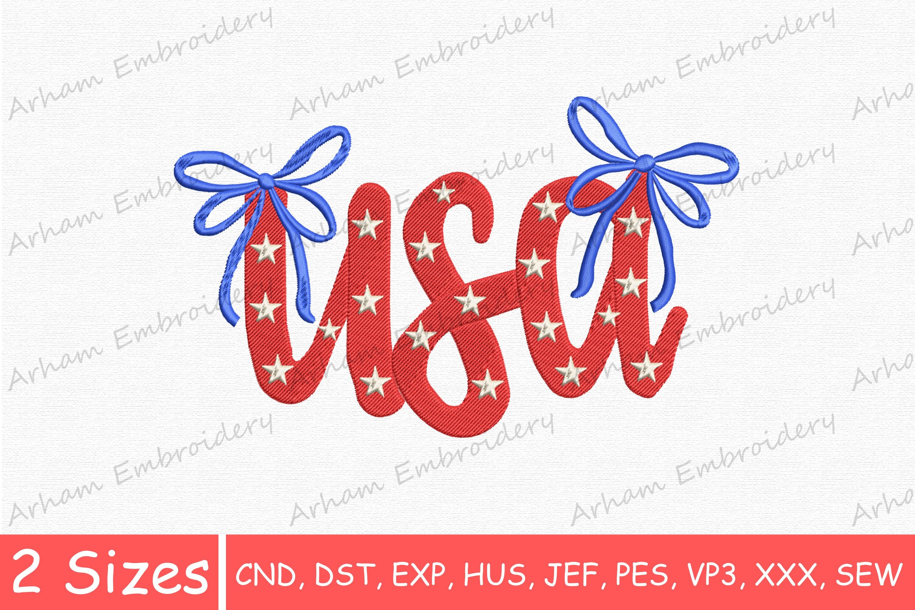 Patriotic USA Letter with Red Bow
