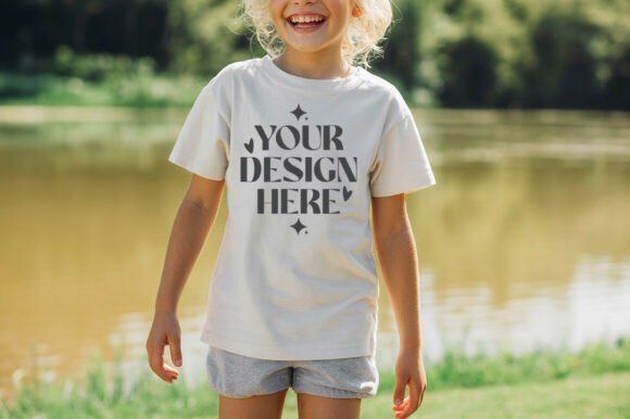 RS 3321 Kids T-Shirt Mockup Gráfico Mockups de Productos Por MocksStudio