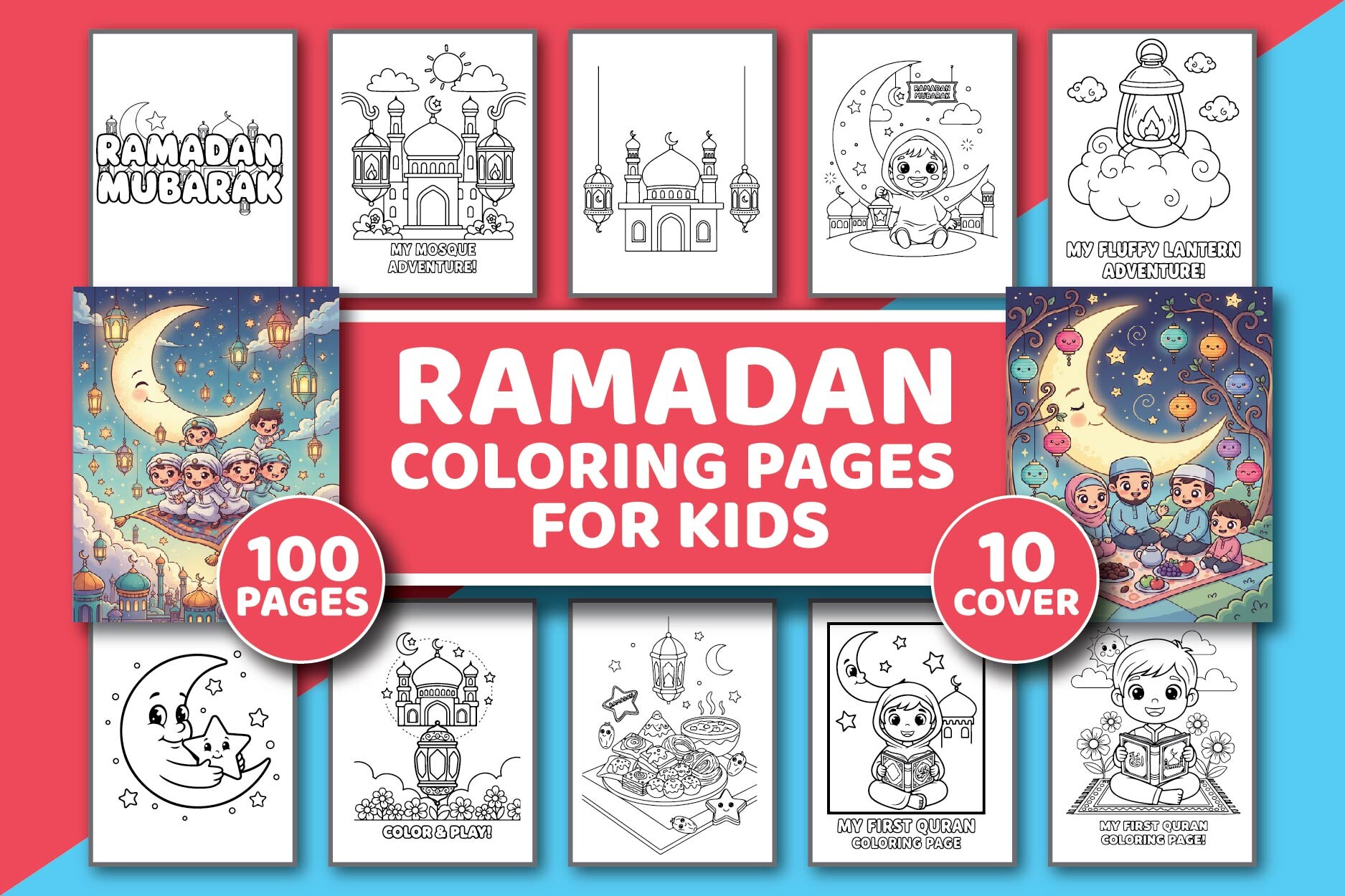 Ramadan Coloring Pages for Kids Book