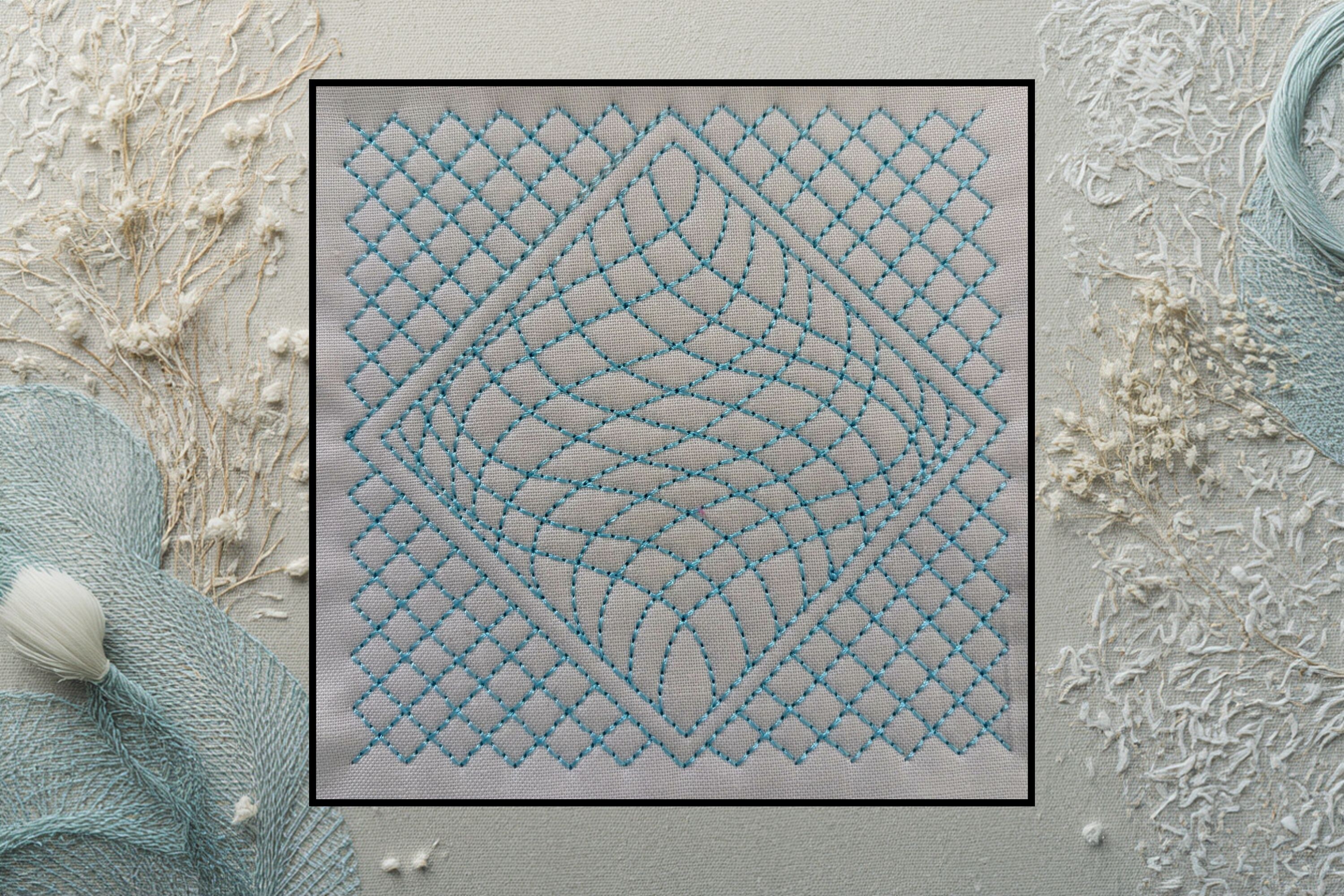 Squares & Swirls Geometric Block