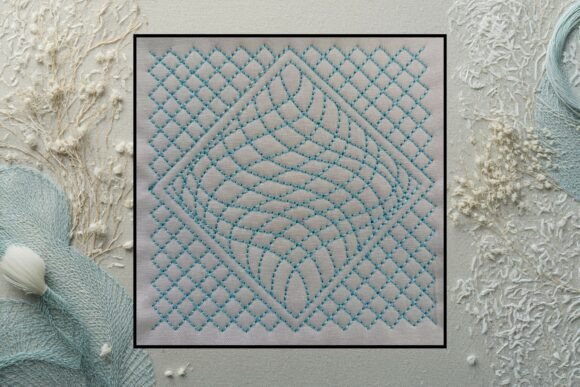 Squares & Swirls Geometric Block Backgrounds Embroidery Design By Mary Kay's Magic