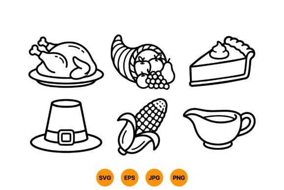 Thanksgiving Line Art Icons
