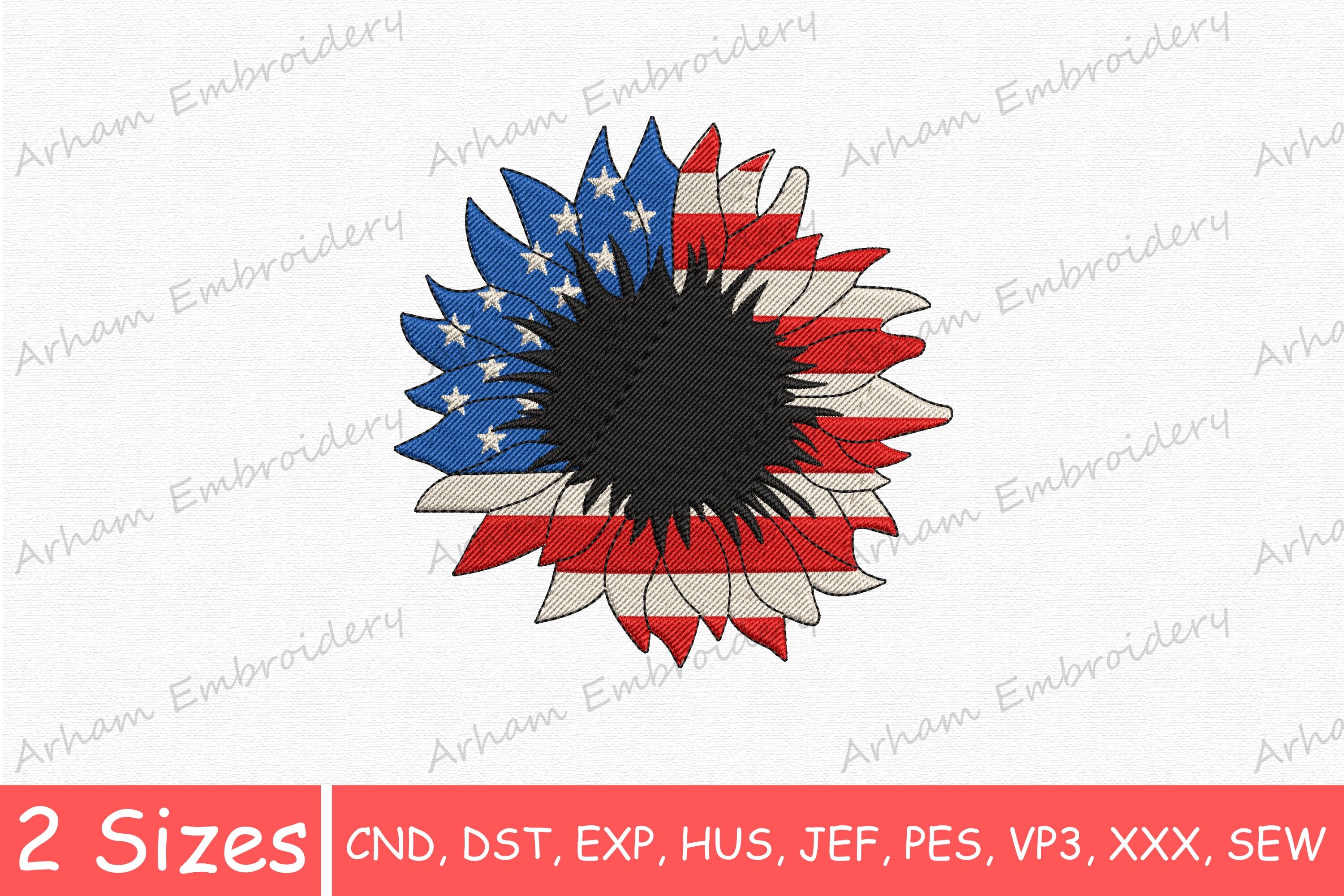 USA Patriotic Sunflower, American Flower