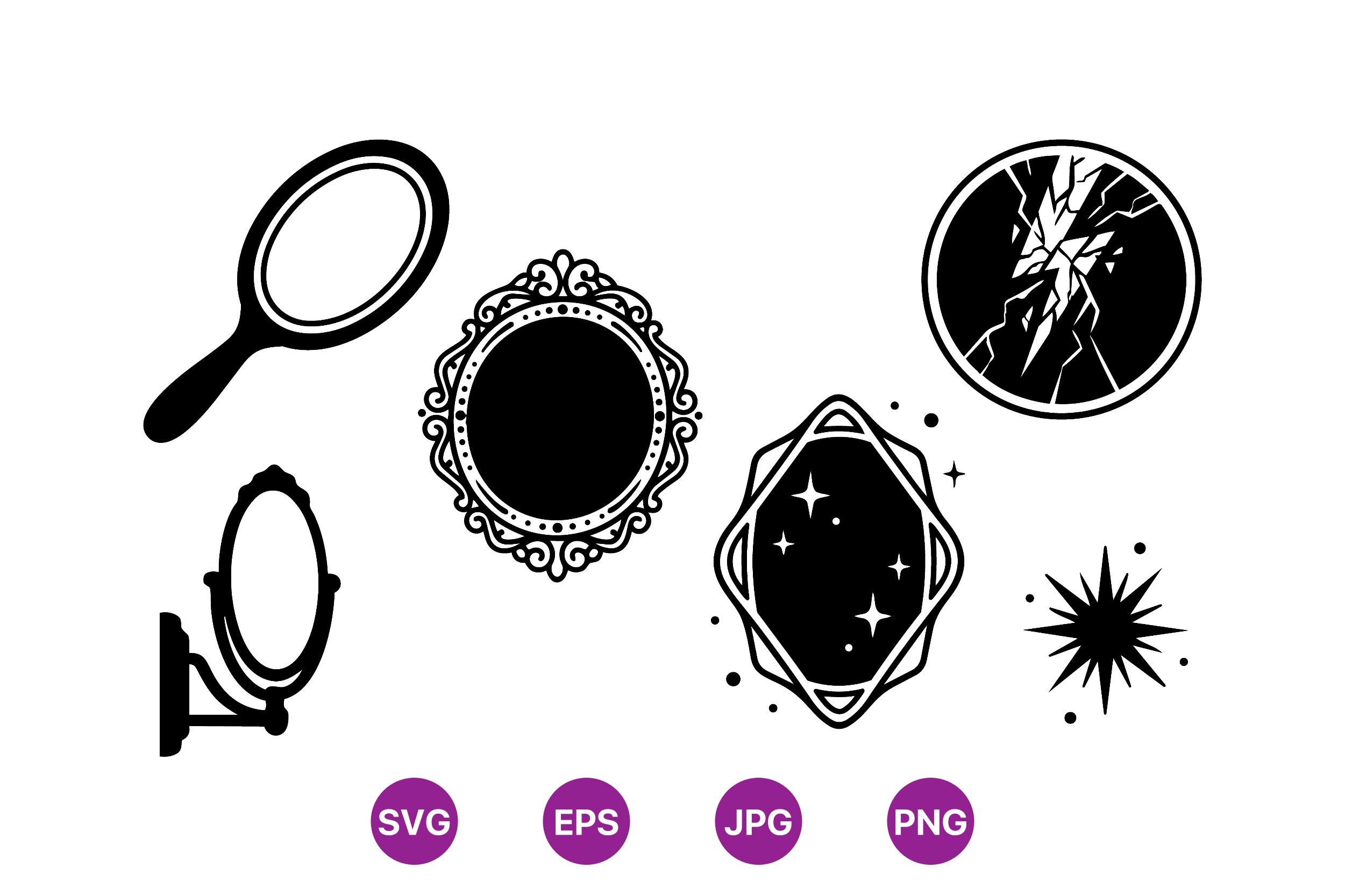 Vintage Mirror Silhouette Images