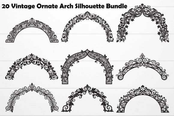 Vintage Ornate Arch Silhouette