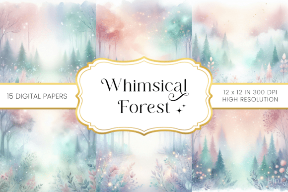 Whimsical Forest Backgrounds Graphic by Finiolla Design · Creative Fabrica