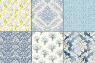 Blue Floral Cottagecore Digital Paper Graphic by Craftiqe-shop ...