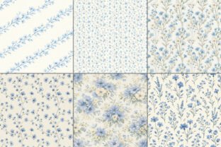 Blue Floral Cottagecore Digital Paper Graphic by Craftiqe-shop ...