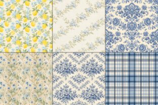 Blue Floral Cottagecore Digital Paper Graphic by Craftiqe-shop ...