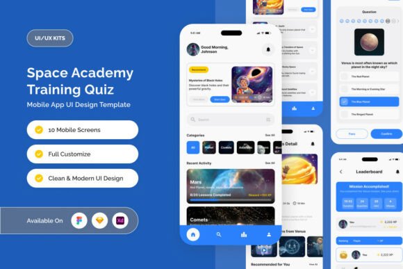 Celestia - Space Academy Quiz UI App