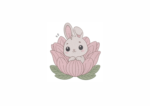 Cute Bunny in Flower