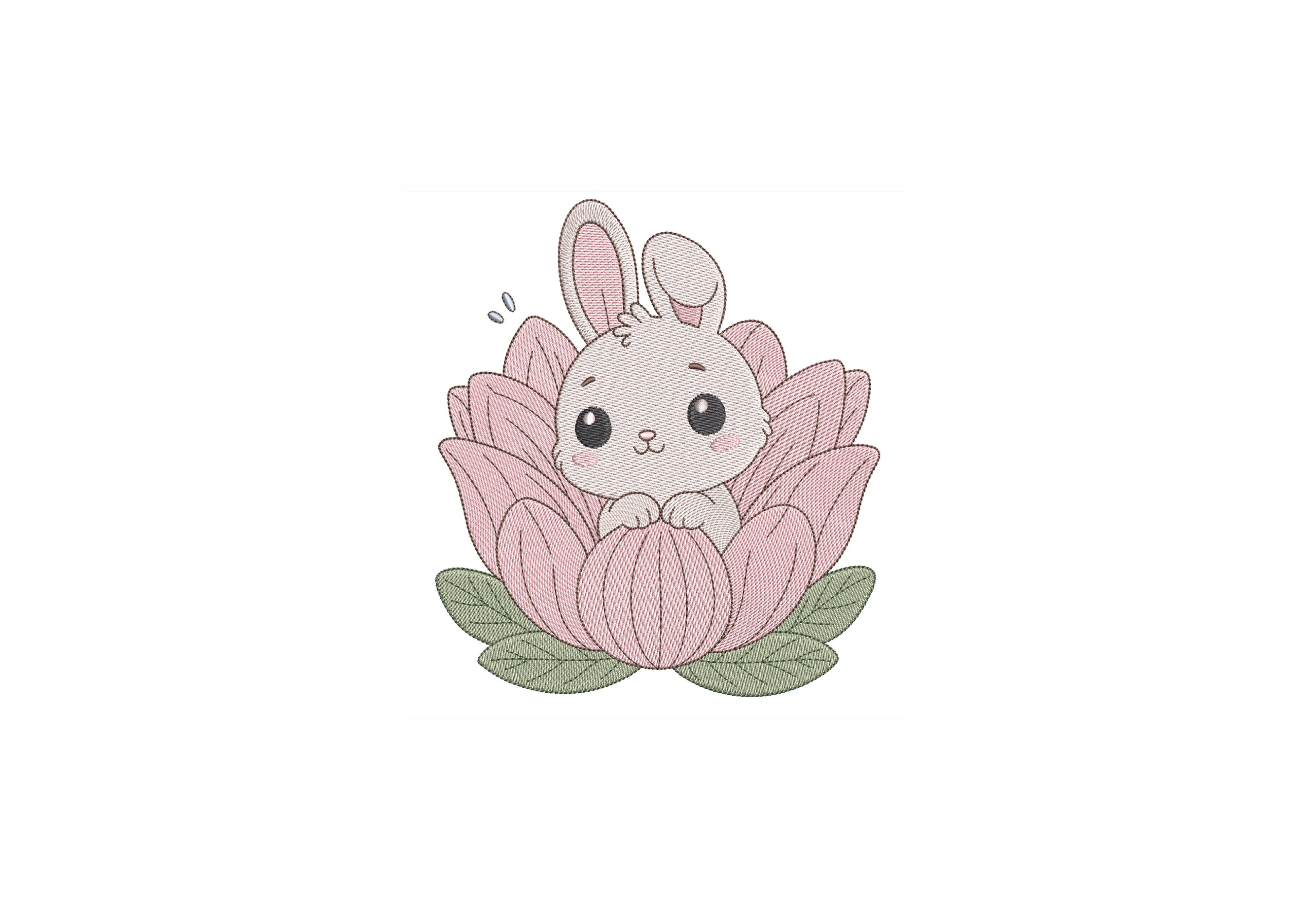 Cute Bunny in Flower