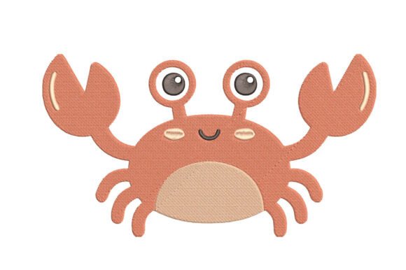 Cute Crab Embroidery Design