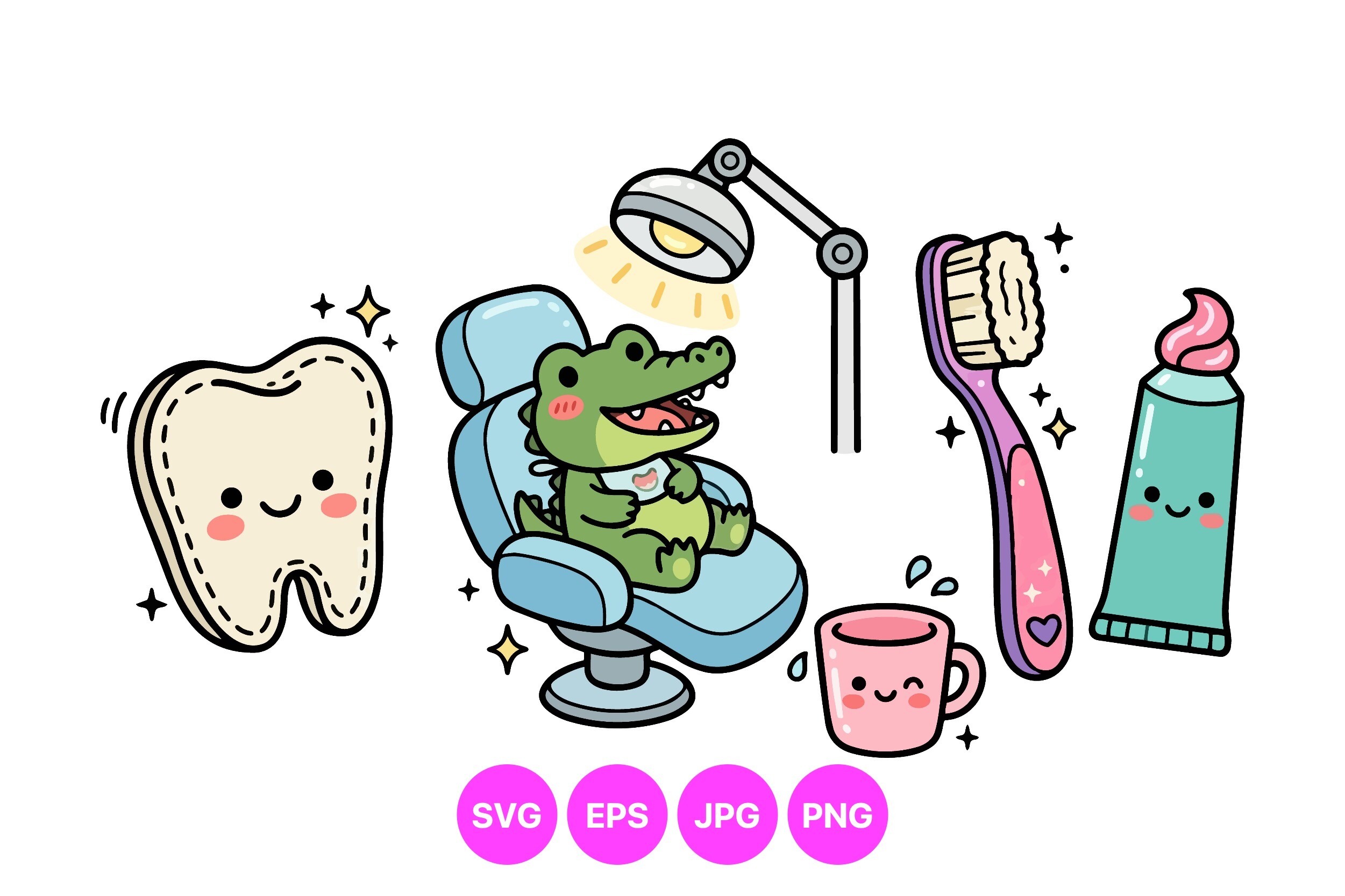 Cute Dental Care Clipart Set - photo 1