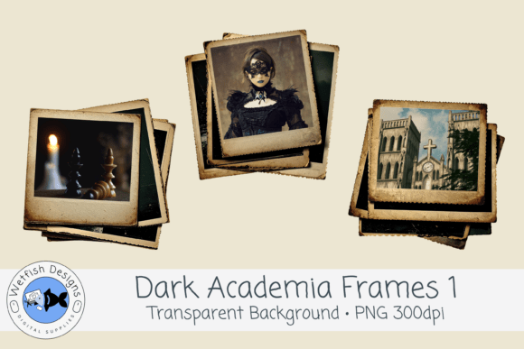 Dark Academia Frames 1 Graphic Decorative Elements By Wetfish Designs