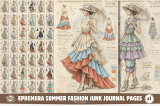 Ephemera Summer Fashion Junk Journal PNG Graphic by Markicha Art ...
