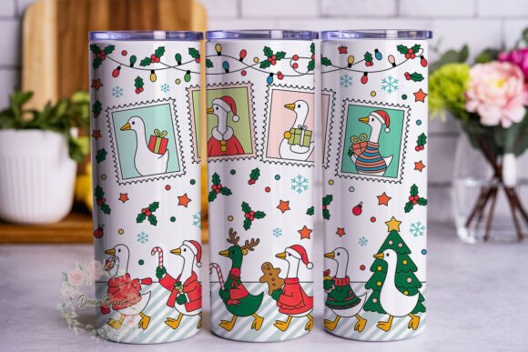 Festive Geese Christmas 20oz Tumbler