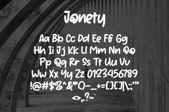 Jonety Font PNG with transparent background - Preview 1