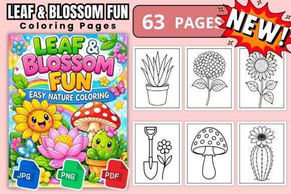 Leaf & Blossom Fun Nature Coloring Book