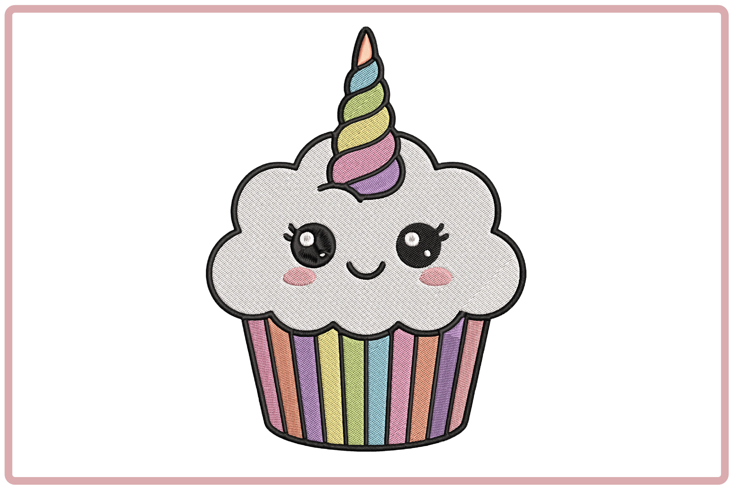 Magical Unicorn Cupcake Embroidery