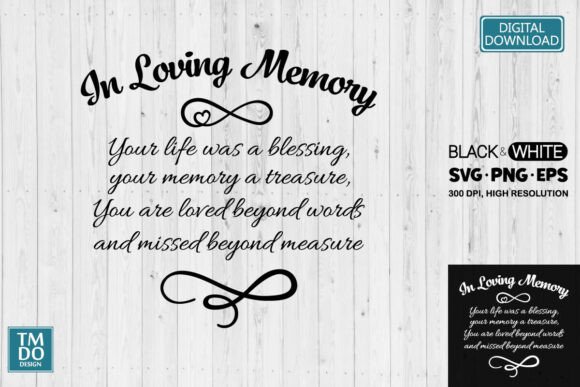 Memorial Poem In Loving Memory SVG for framed keepsakes and plaques