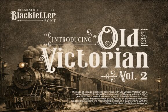 Preview specimen of Old Victorian Vol 2 blackletter font