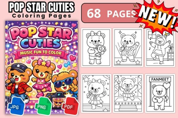 Pop Star Cuties Music Coloring Book