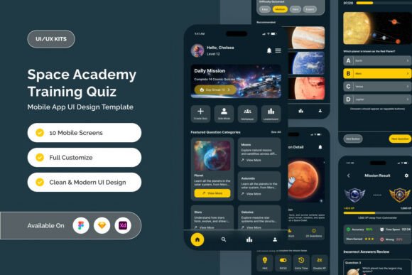 Quizonaut - Space Academy Quiz UI App