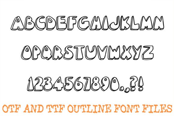 Retro 3d Comic Font PNG with transparent background - Preview 1