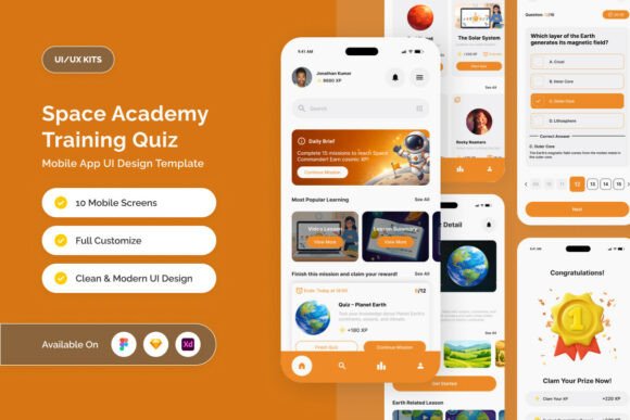 Stellar Quiz - Space Academy Quiz UI App