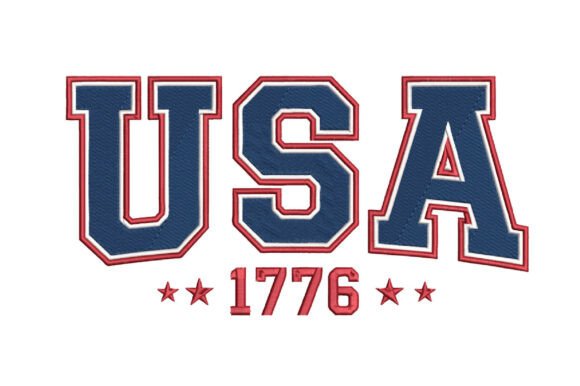 USA 1776 Embroidery Design