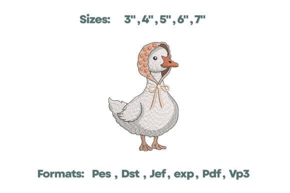 Vintage Goose in Floral Bonnet