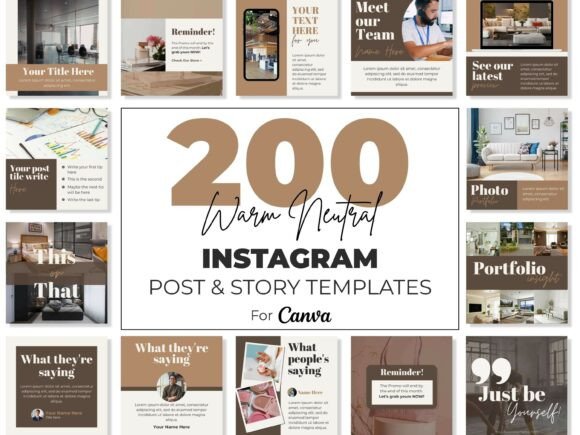 Warm Instagram Template Canva Graphics 1