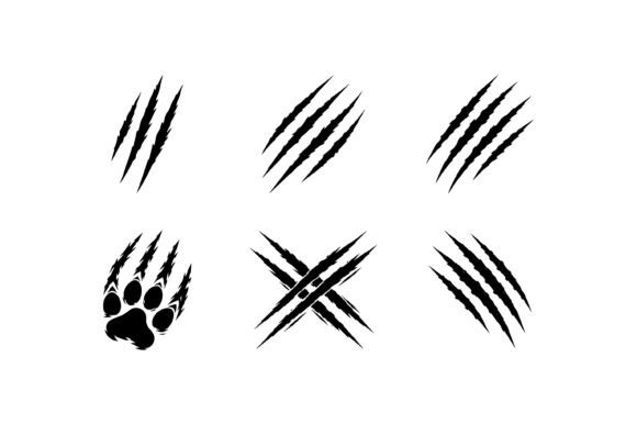 Claw Scratch Marks Silhouette Icon Set Graphic by Craftoria Arts ...
