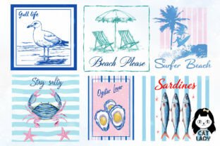 Coquette Coastal Summer Clipart Bundle Graphic by Cat Lady · Creative ...