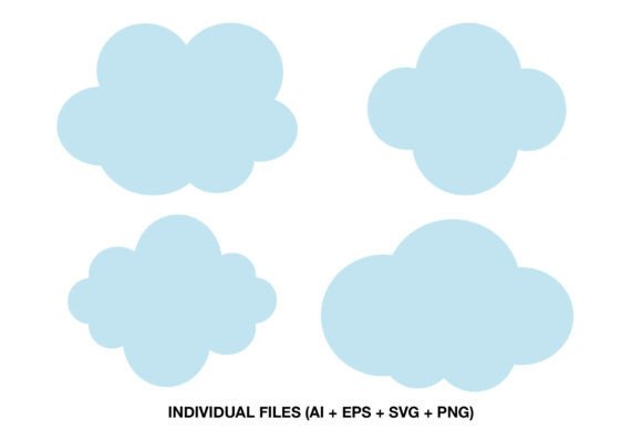 Cute Cloud Shapes Clipart