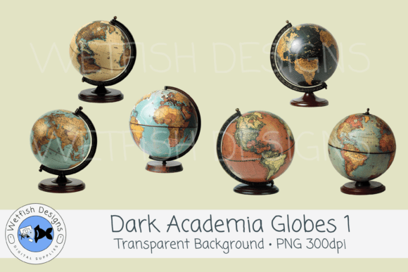 Dark Academia PNG Globes 1
