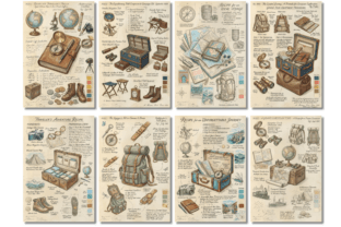 Ephemera Summer Travel Junk Journal Graphic by Markicha Art · Creative ...