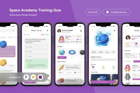 Galaxiq - Space Academy Quiz UI App