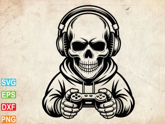 Gamer Skeleton Svg, Gaming Svg