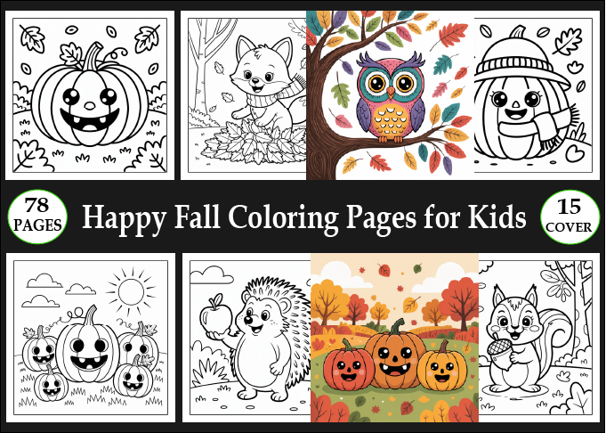 Happy Fall Coloring Pages for Kids