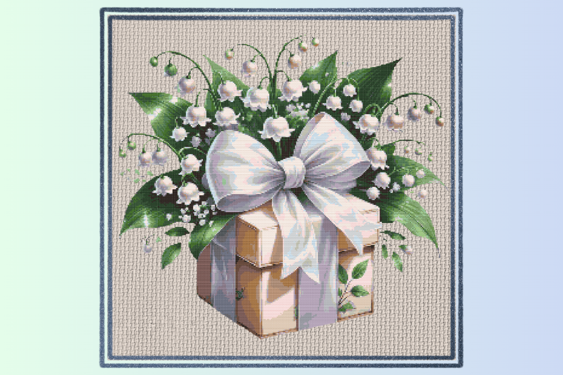 Lily of the Valley Gift Box Cross Stitch