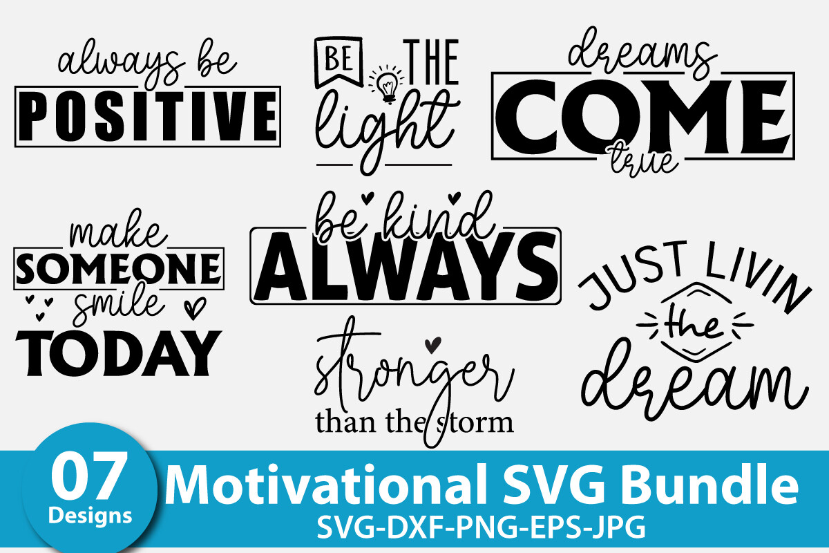Motivational Quote SVG Bundle Graphic by Lucky777 · Creative Fabrica