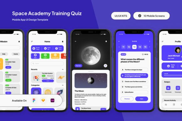 Planix - Space Academy Quiz UI App