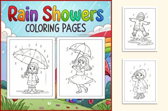 Rain Showers Coloring Pages for Kids
