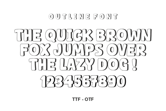 Retro Outline Font PNG with transparent background - Preview 3