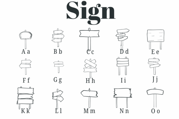 Sign Dingbats Font PNG with transparent background - Preview 1